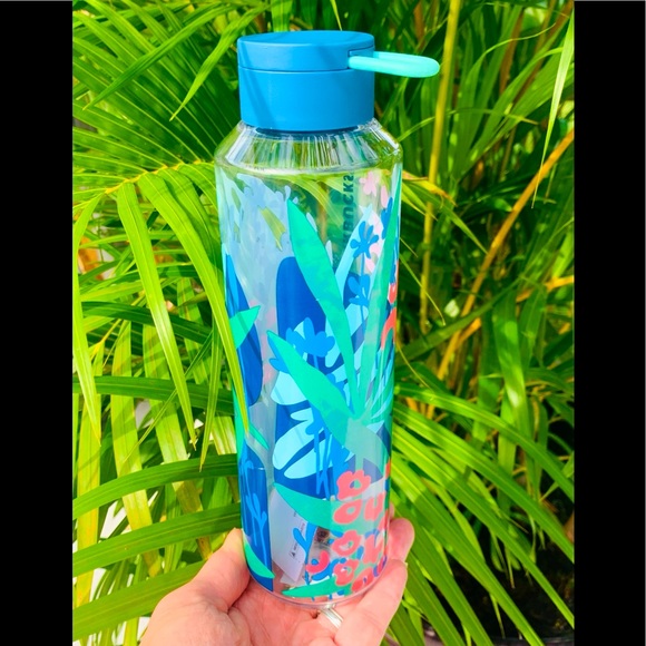 Starbucks Cheetah Water Bottle Tumbler Jungle Floral Animal Plastic Cup New 24oz - Picture 7 of 11